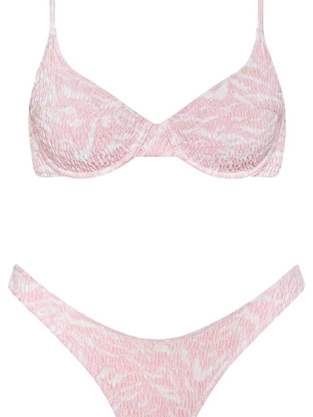 Amazon Pink Ruched Bikini Set - Picture 2 of 5